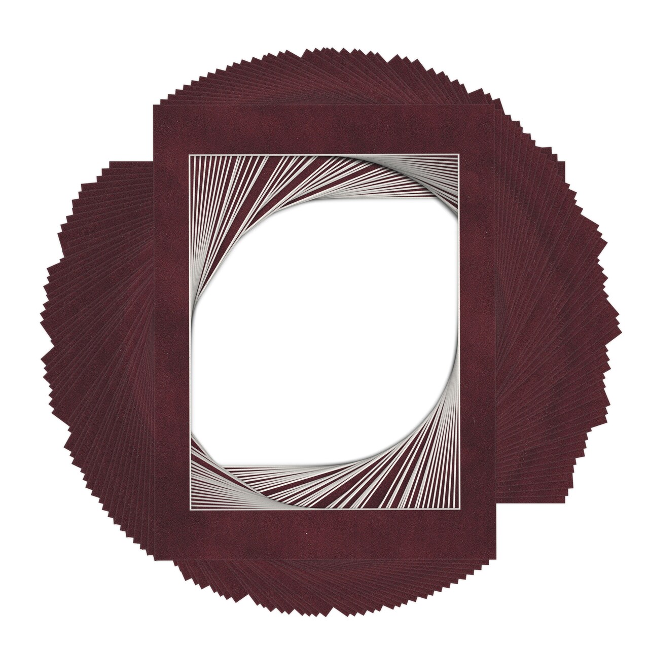 Dark Red Suede Mat Board for 12x16 Frames - Fits 10x13 Photos